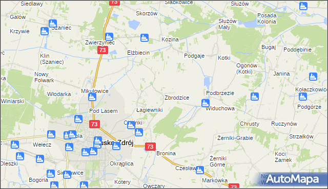 mapa Zbrodzice, Zbrodzice na mapie Targeo
