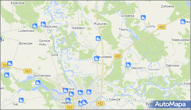 mapa Zbrudzewo, Zbrudzewo na mapie Targeo