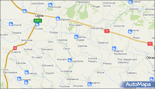 mapa Zdanów gmina Obrazów, Zdanów gmina Obrazów na mapie Targeo