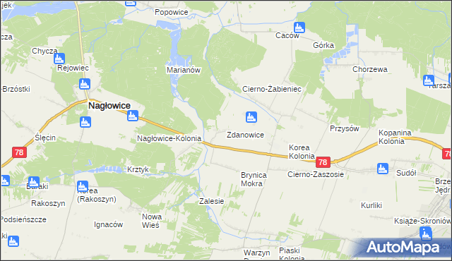 mapa Zdanowice, Zdanowice na mapie Targeo
