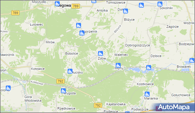 mapa Zdów, Zdów na mapie Targeo