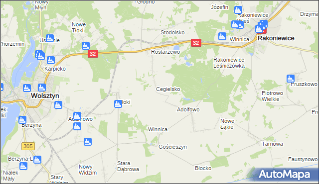 mapa Zdrogowo gmina Wolsztyn, Zdrogowo gmina Wolsztyn na mapie Targeo