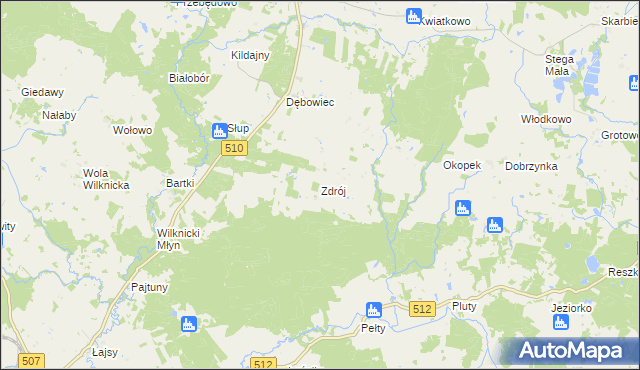 mapa Zdrój gmina Lelkowo, Zdrój gmina Lelkowo na mapie Targeo