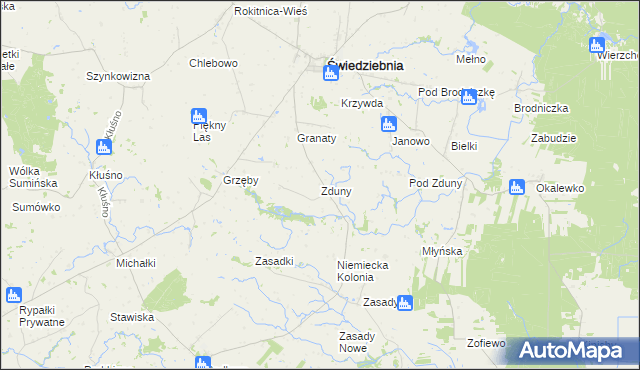 mapa Zduny gmina Świedziebnia, Zduny gmina Świedziebnia na mapie Targeo