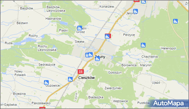 mapa Zduny powiat krotoszyński, Zduny powiat krotoszyński na mapie Targeo
