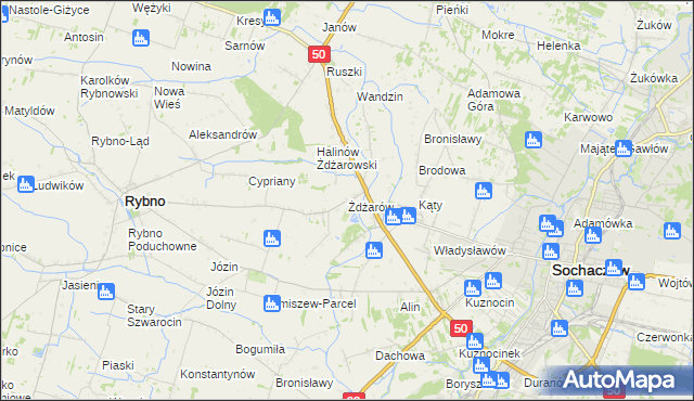 mapa Żdżarów, Żdżarów na mapie Targeo