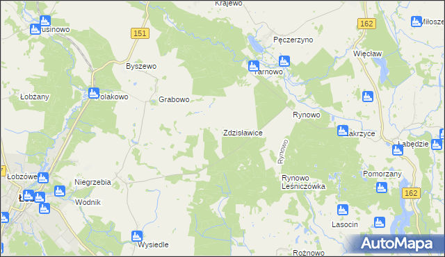 mapa Zdzisławice gmina Łobez, Zdzisławice gmina Łobez na mapie Targeo