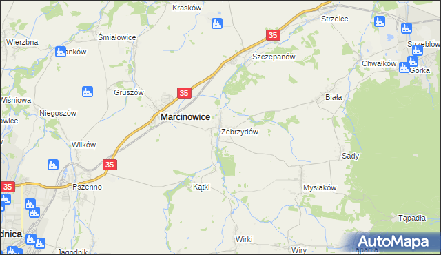 mapa Zebrzydów, Zebrzydów na mapie Targeo