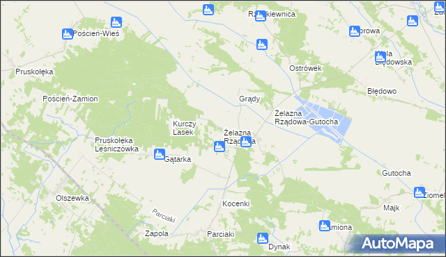 mapa Żelazna Rządowa, Żelazna Rządowa na mapie Targeo