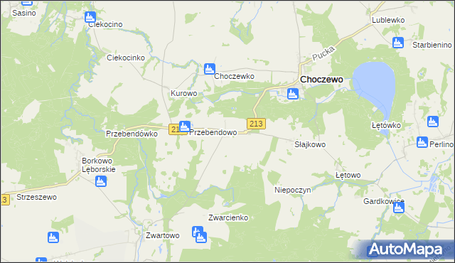 mapa Żelazno gmina Choczewo, Żelazno gmina Choczewo na mapie Targeo