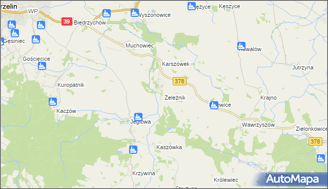 mapa Żeleźnik, Żeleźnik na mapie Targeo