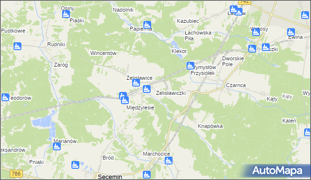 mapa Żelisławiczki, Żelisławiczki na mapie Targeo