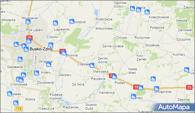 mapa Żerniki Górne, Żerniki Górne na mapie Targeo