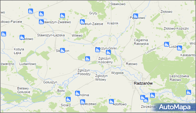 mapa Zgliczyn Kościelny, Zgliczyn Kościelny na mapie Targeo