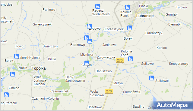 mapa Zgłowiączka, Zgłowiączka na mapie Targeo