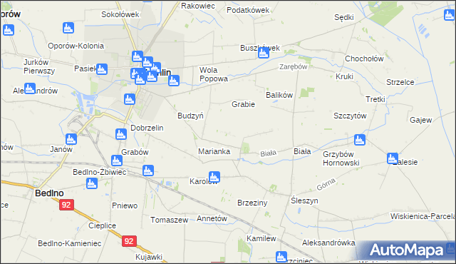 mapa Zgoda gmina Żychlin, Zgoda gmina Żychlin na mapie Targeo