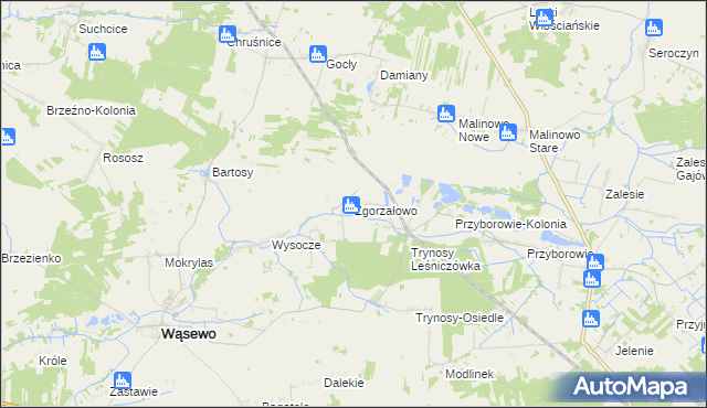 mapa Zgorzałowo, Zgorzałowo na mapie Targeo