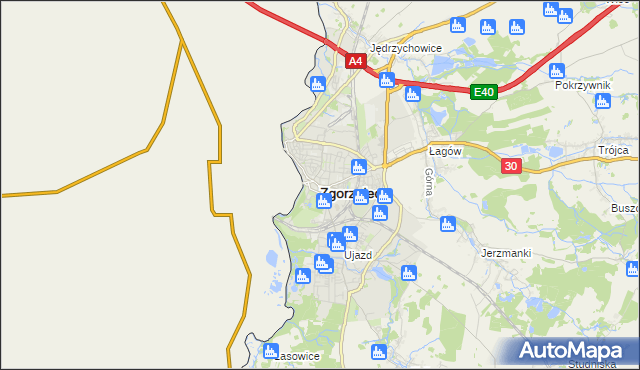 mapa Zgorzelec, Zgorzelec na mapie Targeo