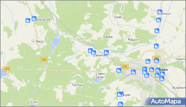 mapa Ziębikowo, Ziębikowo na mapie Targeo