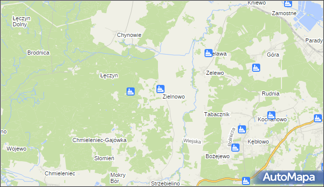 mapa Zielnowo gmina Luzino, Zielnowo gmina Luzino na mapie Targeo