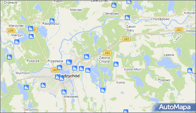 mapa Zielona Chojna Leśniczówka, Zielona Chojna Leśniczówka na mapie Targeo