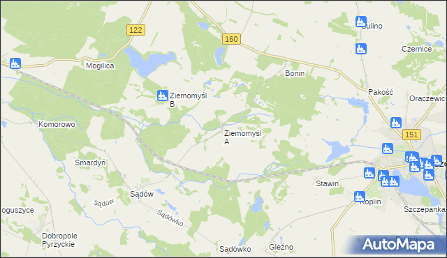 mapa Ziemomyśl A, Ziemomyśl A na mapie Targeo