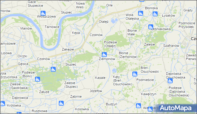 mapa Ziempniów, Ziempniów na mapie Targeo