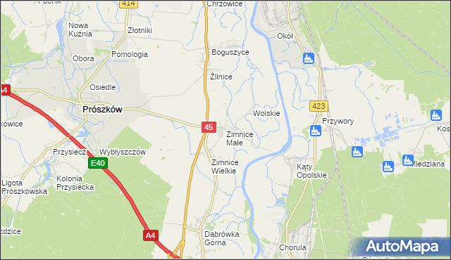 mapa Zimnice Małe, Zimnice Małe na mapie Targeo