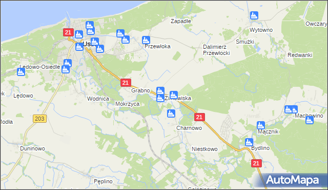 mapa Zimowiska, Zimowiska na mapie Targeo