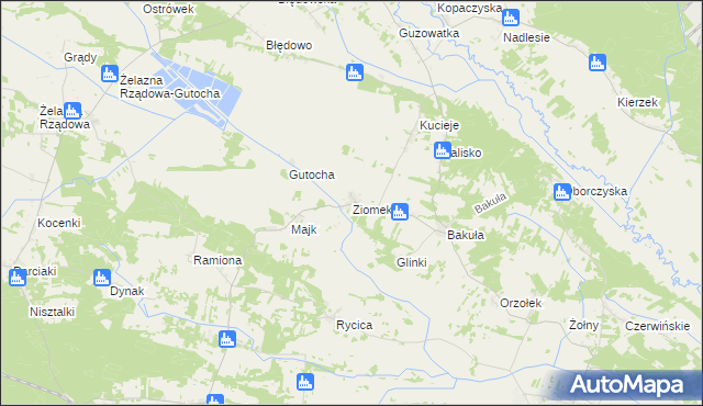 mapa Ziomek, Ziomek na mapie Targeo