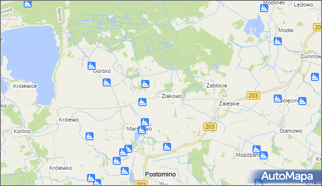 mapa Złakowo, Złakowo na mapie Targeo