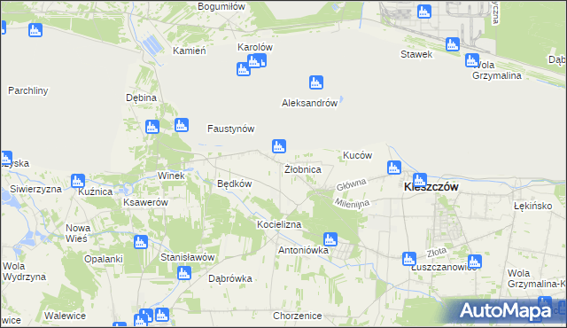 mapa Żłobnica, Żłobnica na mapie Targeo