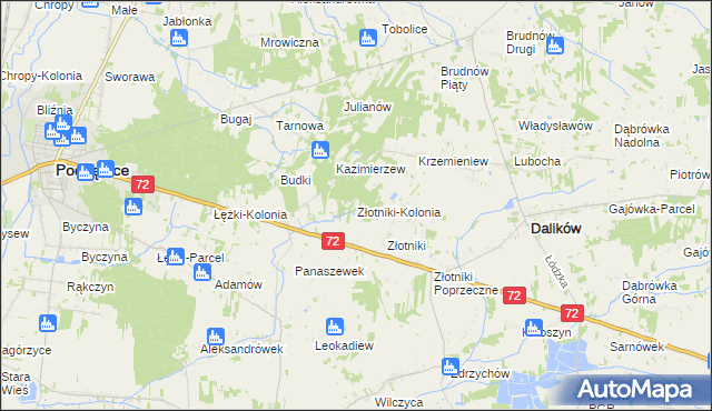 mapa Złotniki-Kolonia, Złotniki-Kolonia na mapie Targeo