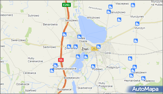 mapa Żnin, Żnin na mapie Targeo