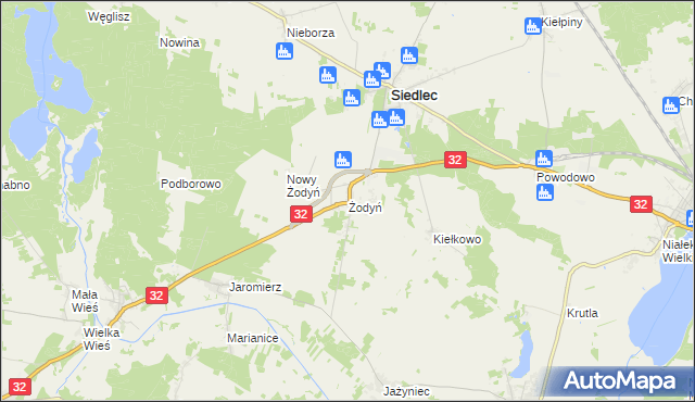 mapa Żodyń, Żodyń na mapie Targeo