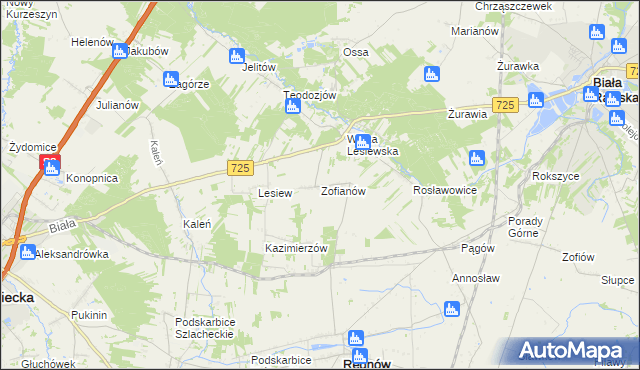 mapa Zofianów, Zofianów na mapie Targeo