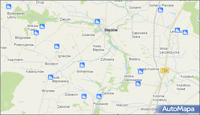 mapa Zofiówka gmina Błędów, Zofiówka gmina Błędów na mapie Targeo