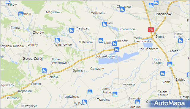 mapa Zołcza-Ugory, Zołcza-Ugory na mapie Targeo