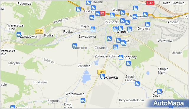 mapa Żółtańce-Kolonia, Żółtańce-Kolonia na mapie Targeo