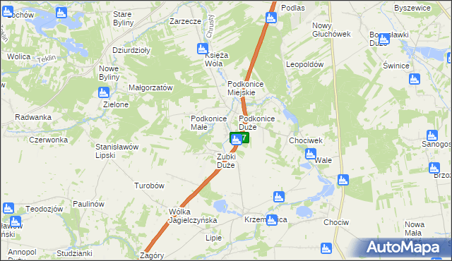 mapa Zubki Małe, Zubki Małe na mapie Targeo