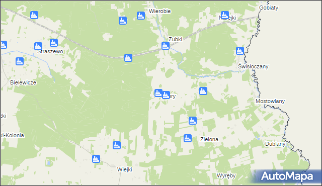 mapa Zubry, Zubry na mapie Targeo