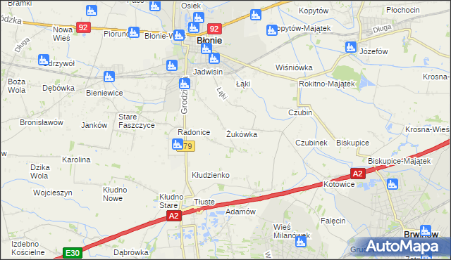 mapa Żukówka, Żukówka na mapie Targeo