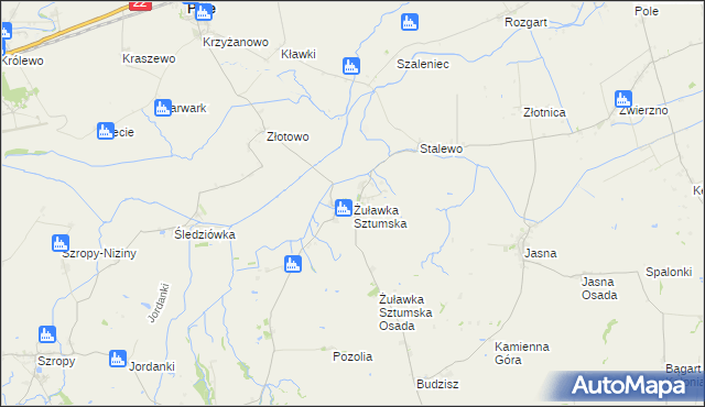 mapa Żuławka Sztumska, Żuławka Sztumska na mapie Targeo