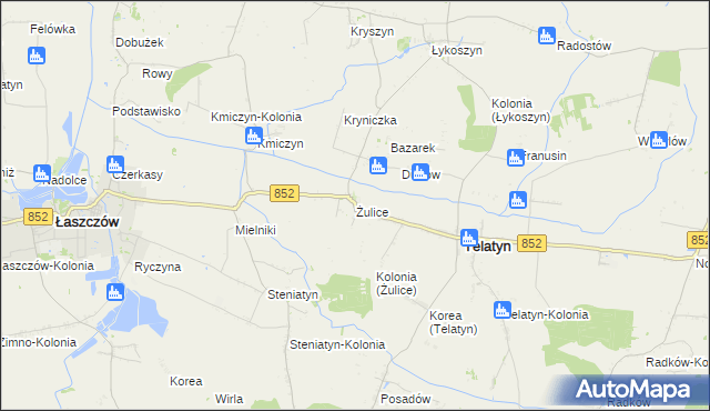 mapa Żulice, Żulice na mapie Targeo