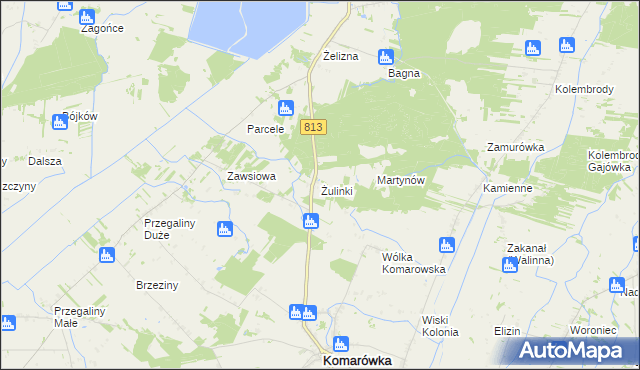 mapa Żulinki, Żulinki na mapie Targeo