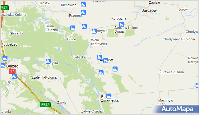 mapa Żurawce, Żurawce na mapie Targeo