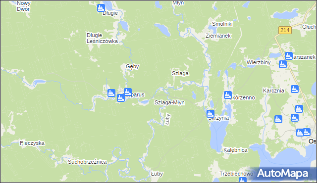 mapa Żurawki, Żurawki na mapie Targeo