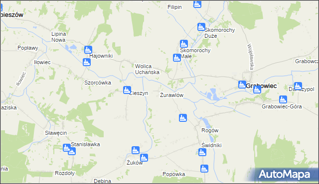 mapa Żurawlów, Żurawlów na mapie Targeo