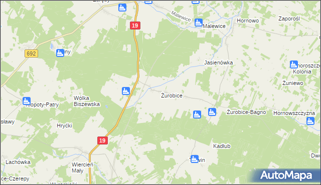 mapa Żurobice, Żurobice na mapie Targeo