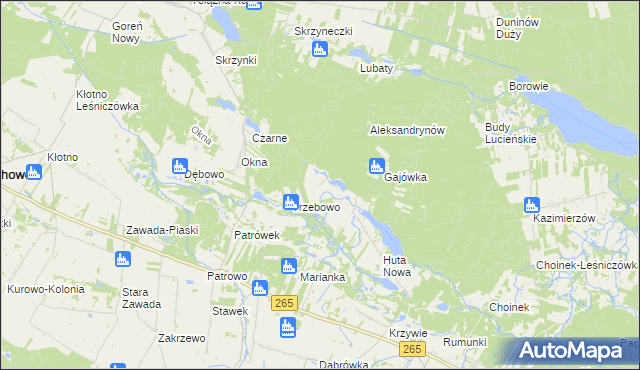 mapa Zuzinów, Zuzinów na mapie Targeo